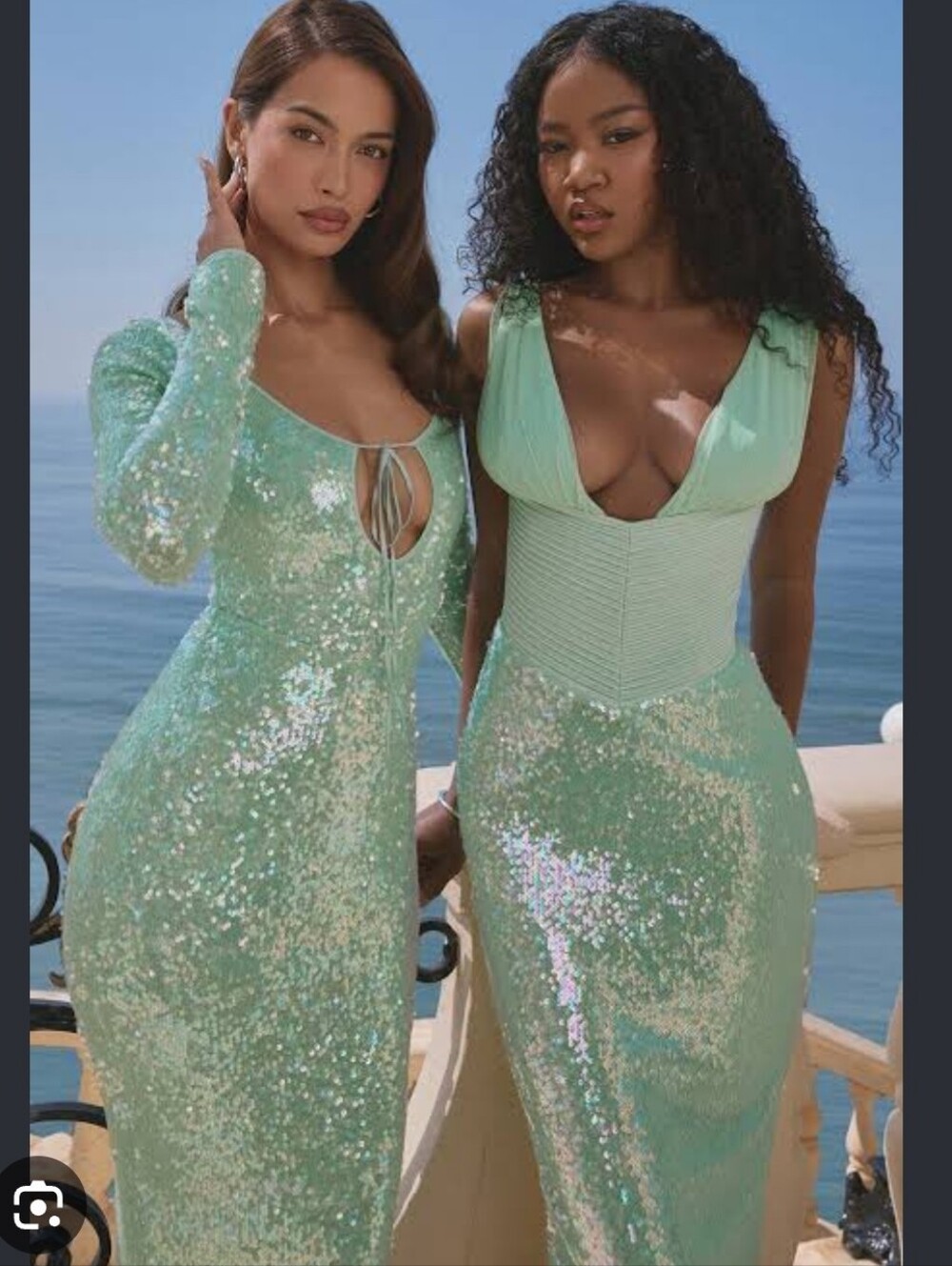Titiana Mint/teal Sequin Maxi Dress